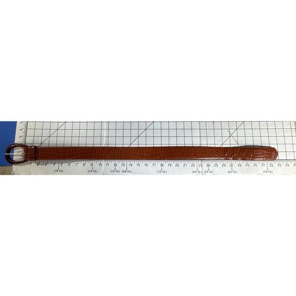 Cipriani Vintage Brown Italian Alligator Leather Horseshoe Buckle 1.5" Wide Belt - Picture 9 of 9